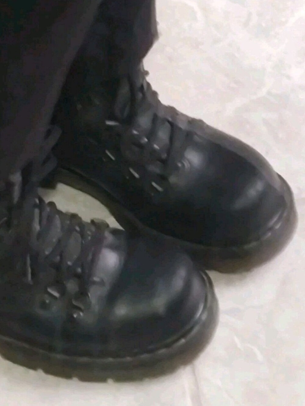 Vtg Doc Martens Industrial Steel Toe Safety Boots Air Ware Mens 5, Lady Apx 7.5